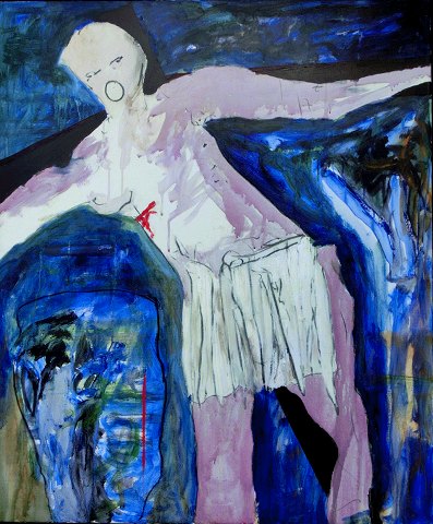"Jeg husker intet min krop gør" Akryl maleri på lærred, normal galleripris kr. 39000,-