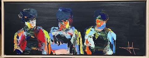 Elegant unika maleri af multikunstneren Henrik Busk Andersen, monteret i svæveramme fra Bogø Design.