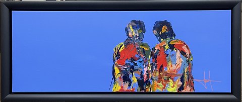 Elegant unika maleri af multikunstneren Henrik Busk Andersen, monteret i svæveramme fra Bogø Design.