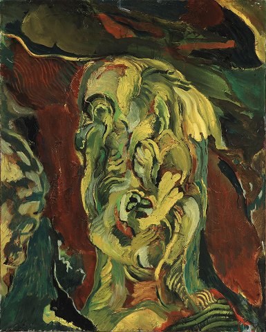 "Portræt maleri" Oliemaleri på lærred, sign bag på maleriet. Maleriet har været udstillet på Svend Wiig Hansens retrospektive udstilling på Statens museum for kunst i 1990. Maleriet er blevet renset hos konservator og har fået ny naturramme.