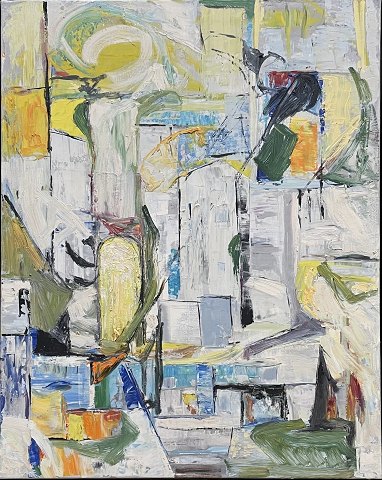 "Dis over by Callas" Olie maleri i sølv svæveramme.