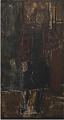 "Interiør med kvinde" Olie maleri på lærred i original guld ramme. Maleriet har været udstillet "Den danske kunstudstilling Oslo" i 1946, Kunstforeningen København i 1955.